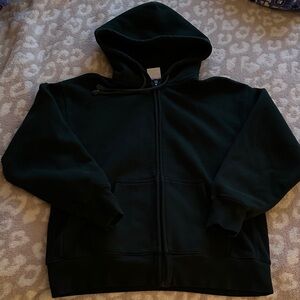 Forrest Green Aritzia TNA Sweatfleece Cozy Fleece Boyfriend Fit